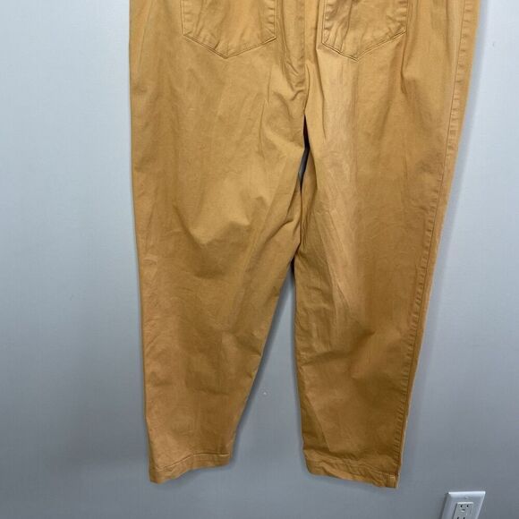 THAKOON Khaki Jumpsuit Women 4 Sleeveless Button Front Orange Cotton Blend - Picture 14 of 16